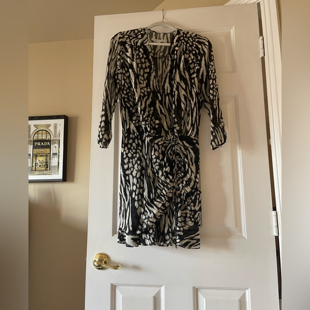 Veronica Beard black and cream silk dress, size 8